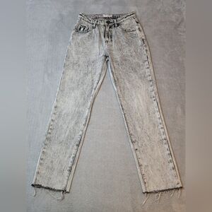 One Teaspoon Awesome Baggies Acid Wash Gray High Waist Jeans Size 27